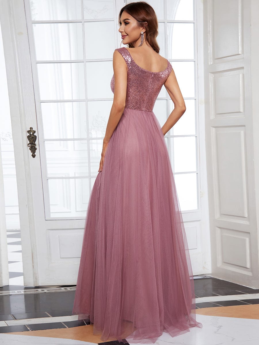 Dazzling Sequin and Tulle Maxi Dress