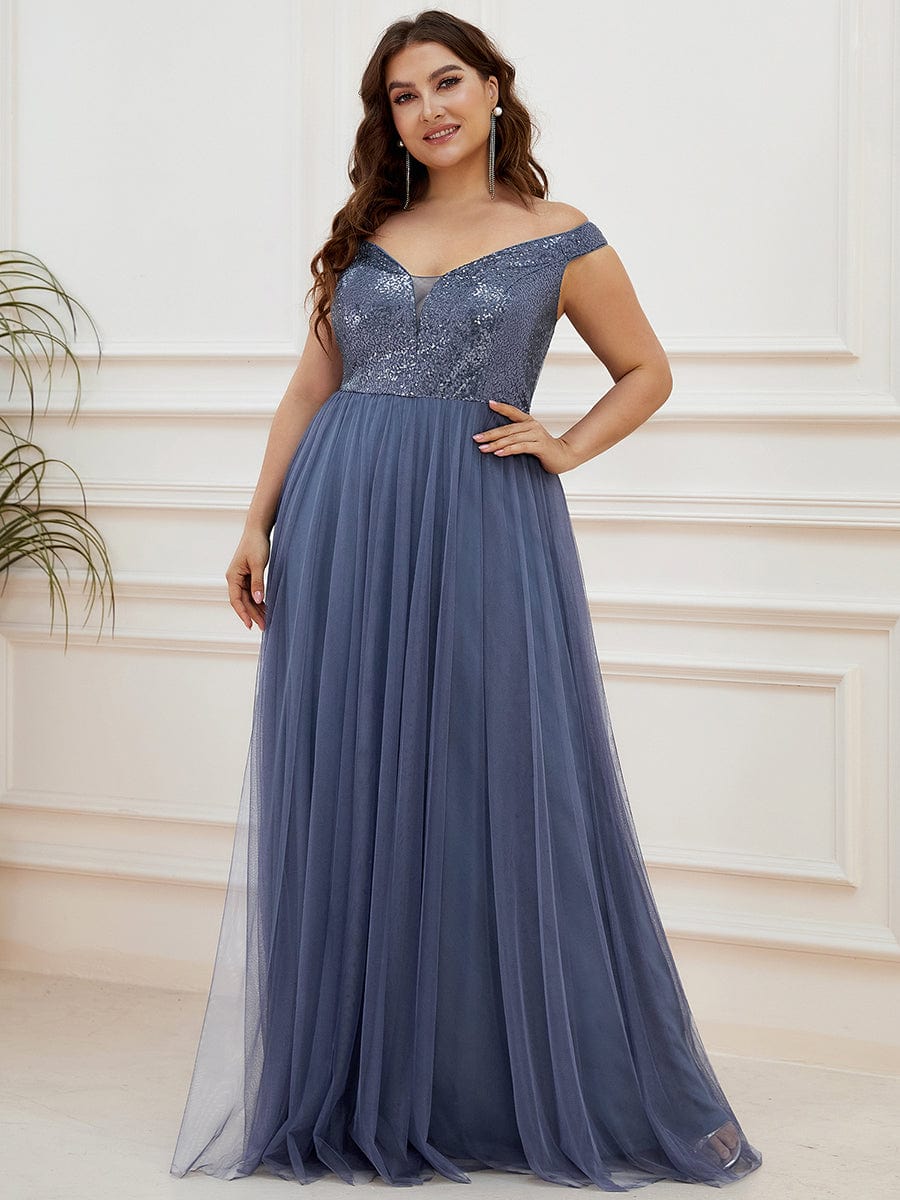 Dazzling Sequin and Tulle Maxi Dress