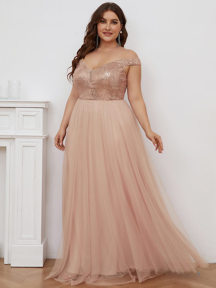 Dazzling Sequin and Tulle Maxi Dress