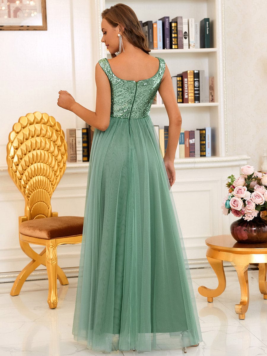 Dazzling Sequin and Tulle Maxi Dress