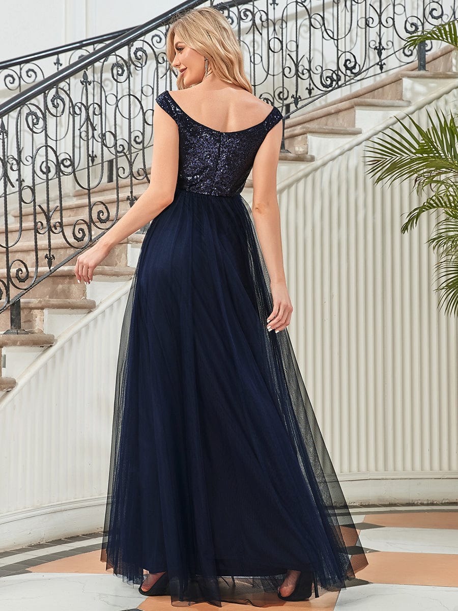 Dazzling Sequin and Tulle Maxi Dress