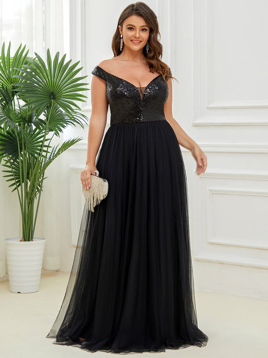 Dazzling Sequin and Tulle Maxi Dress