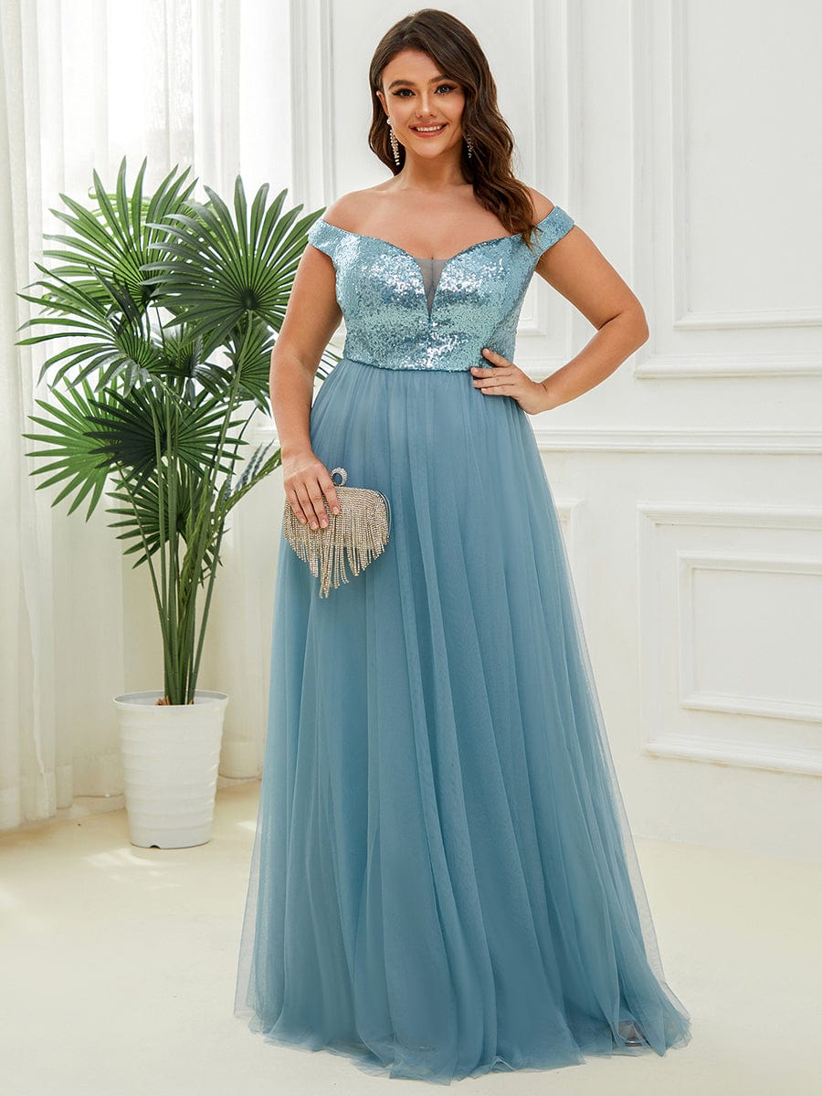 Dazzling Sequin and Tulle Maxi Dress