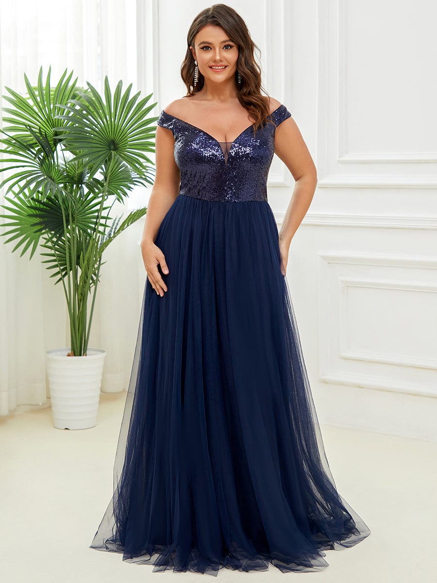 Dazzling Sequin and Tulle Maxi Dress