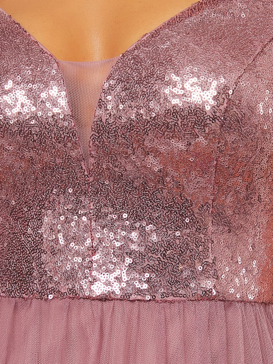 Sparkling Sequin and Mesh Formal Dress