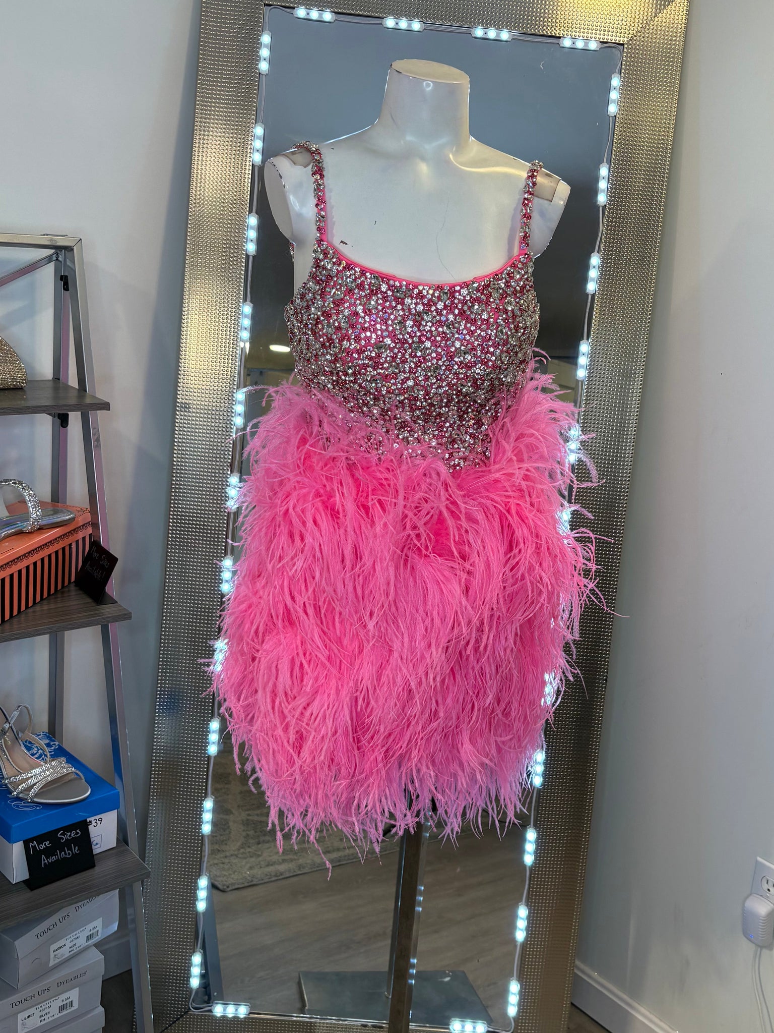 Ashley Lauren Feather Dress