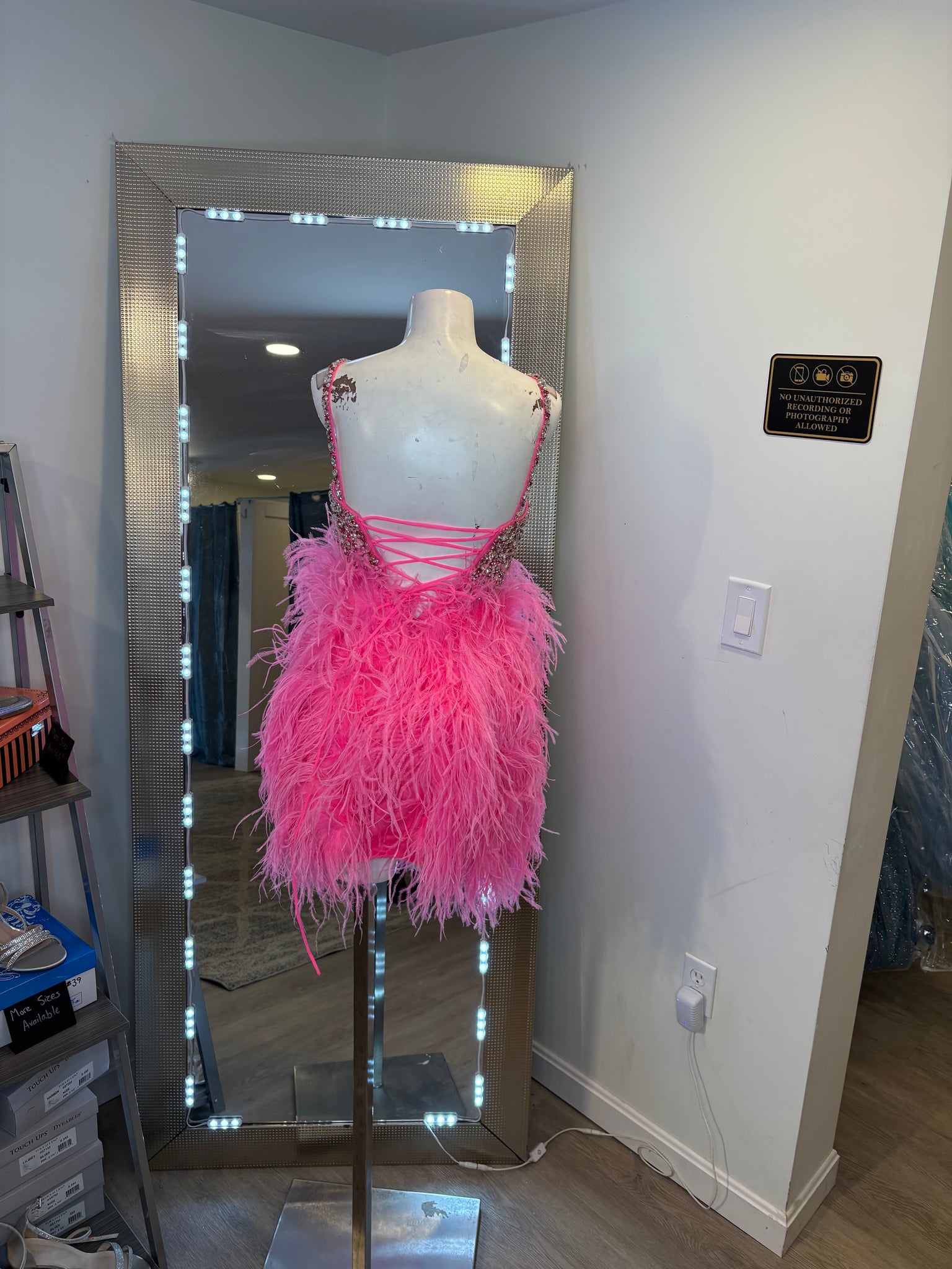 Ashley Lauren Feather Dress