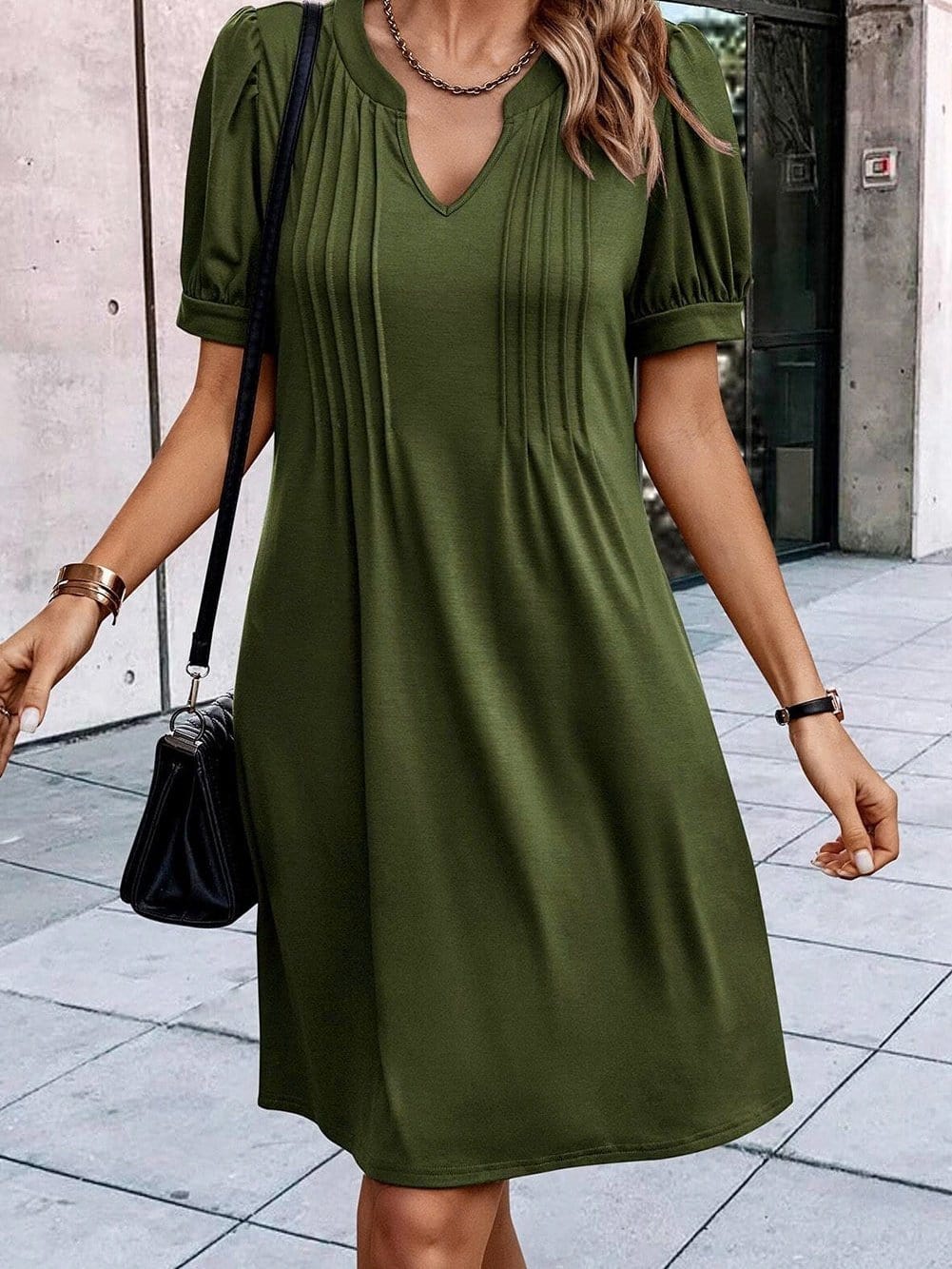 Olive Green Shift Dress