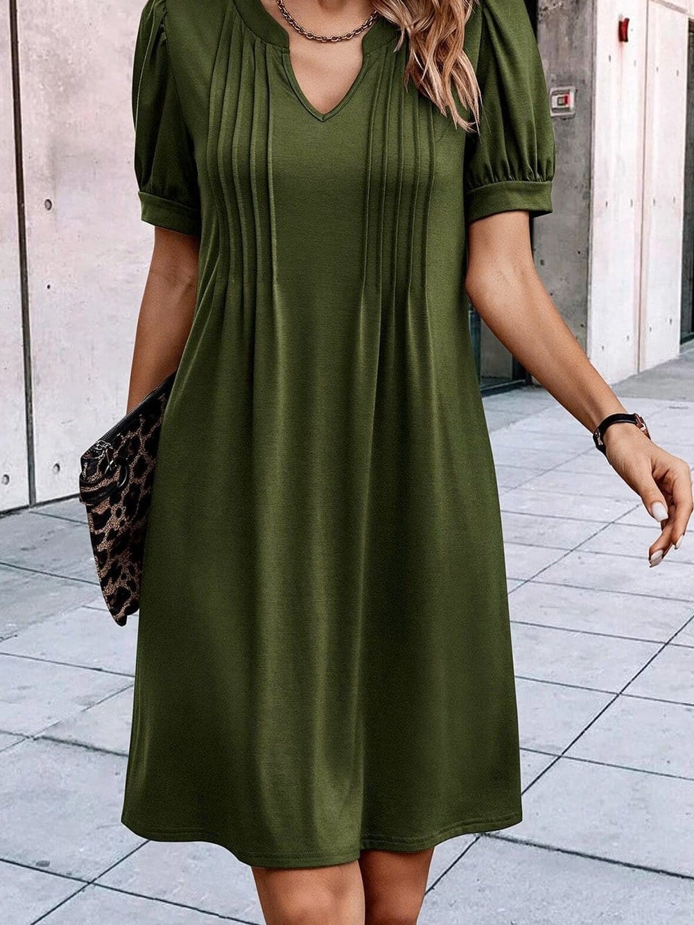 Olive Green Shift Dress