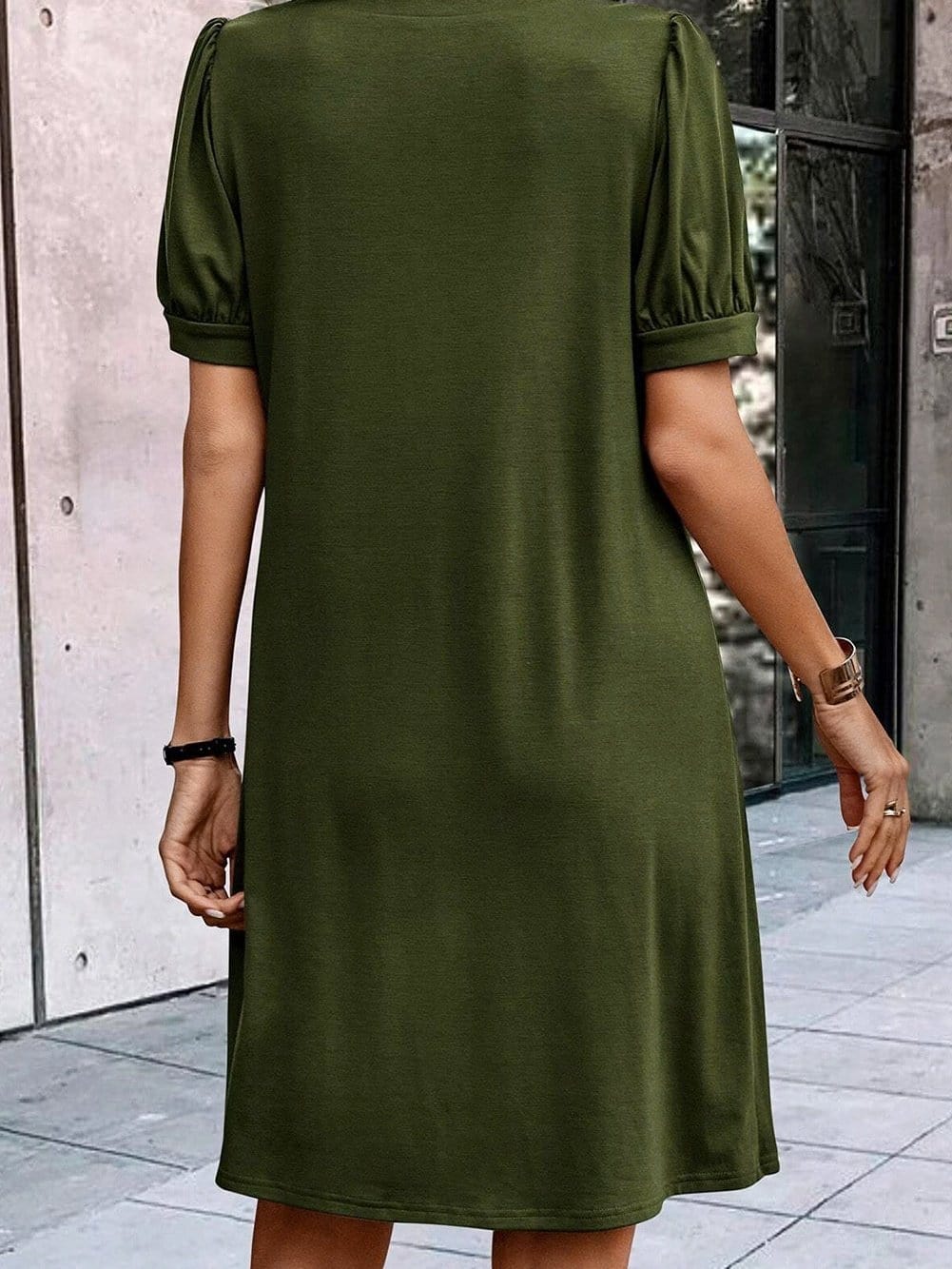 Olive Green Shift Dress