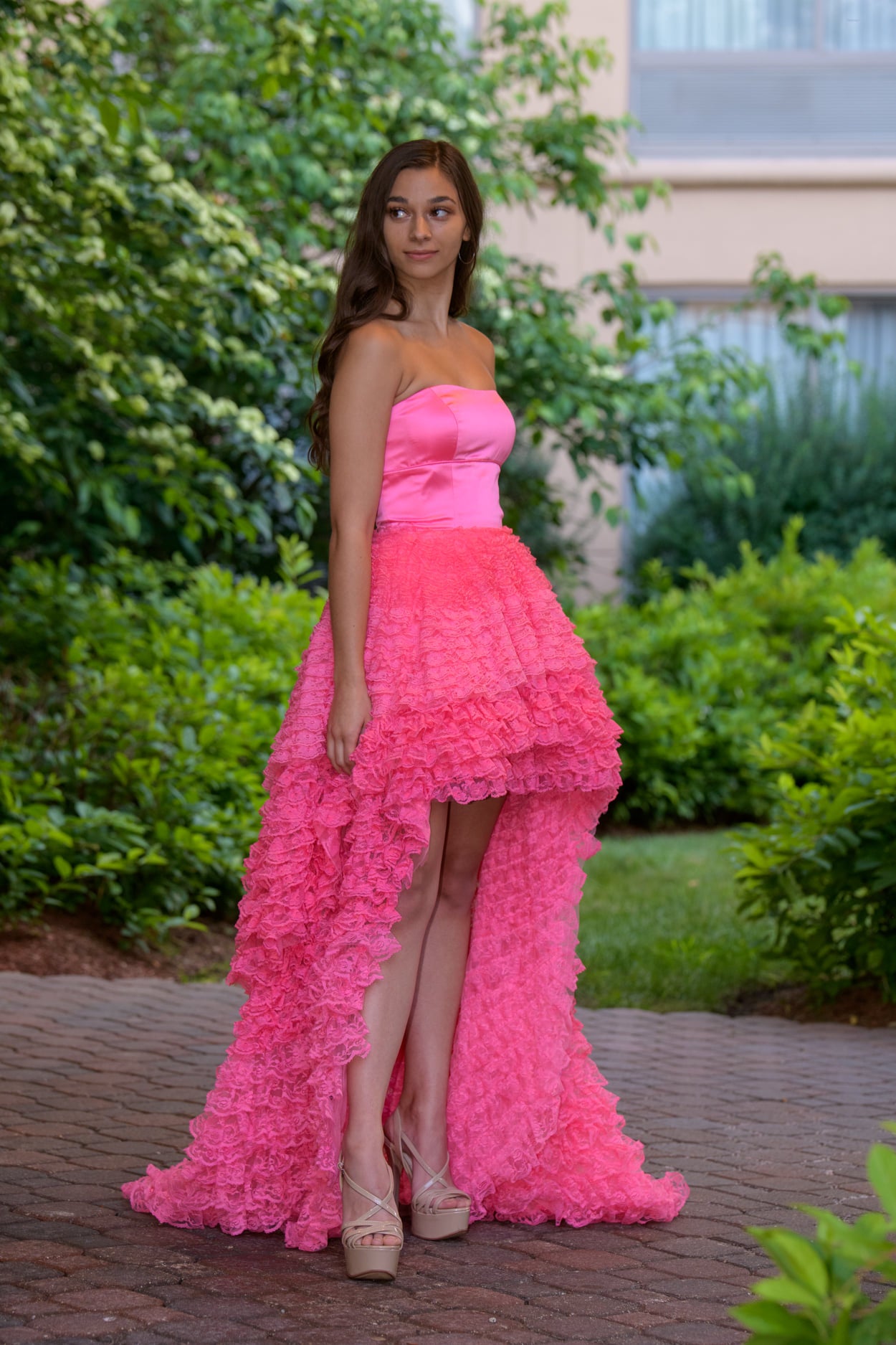 Sherri Hill #11874 Candy Pink High/Low Dress