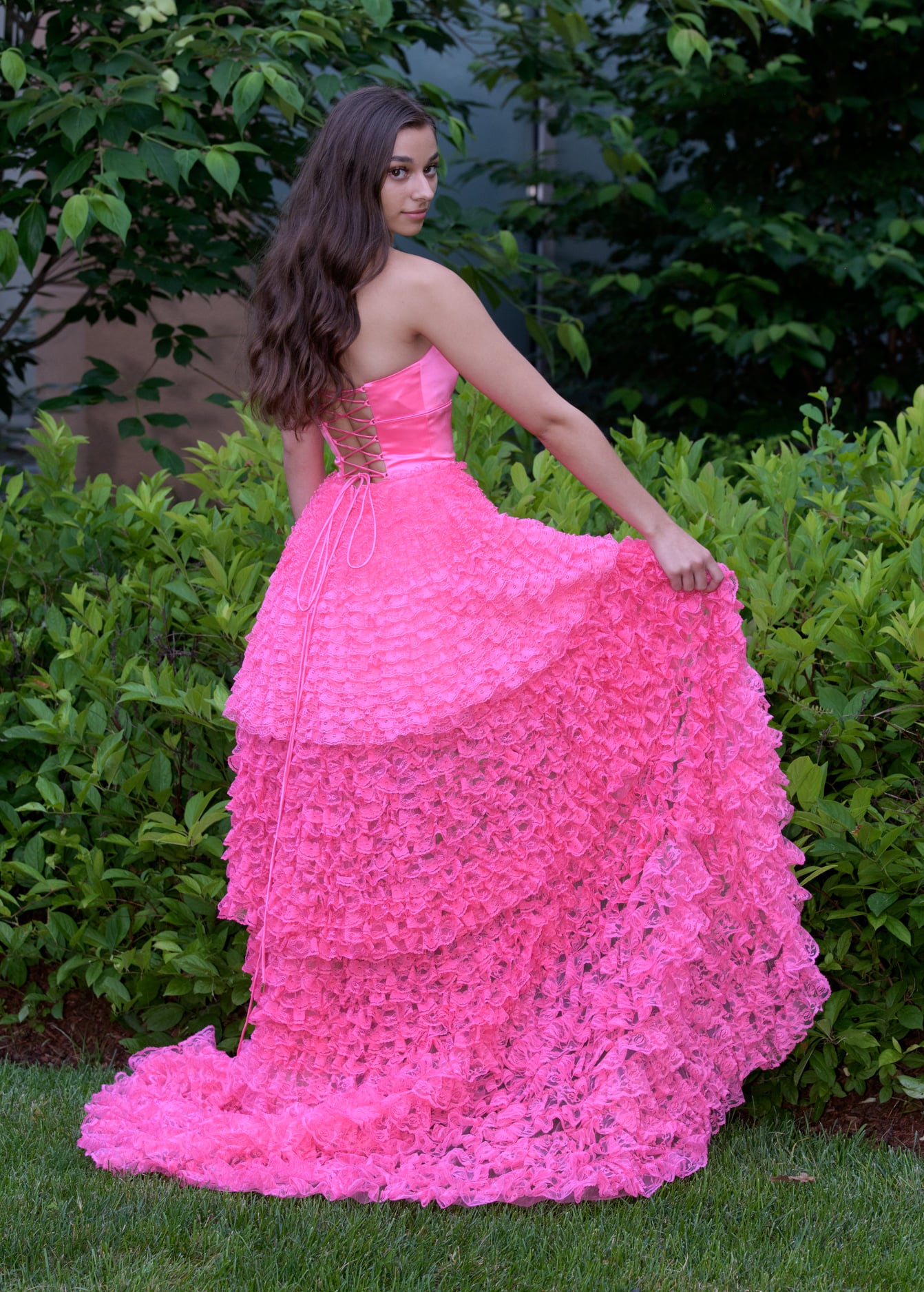 Sherri Hill #11874 Candy Pink High/Low Dress