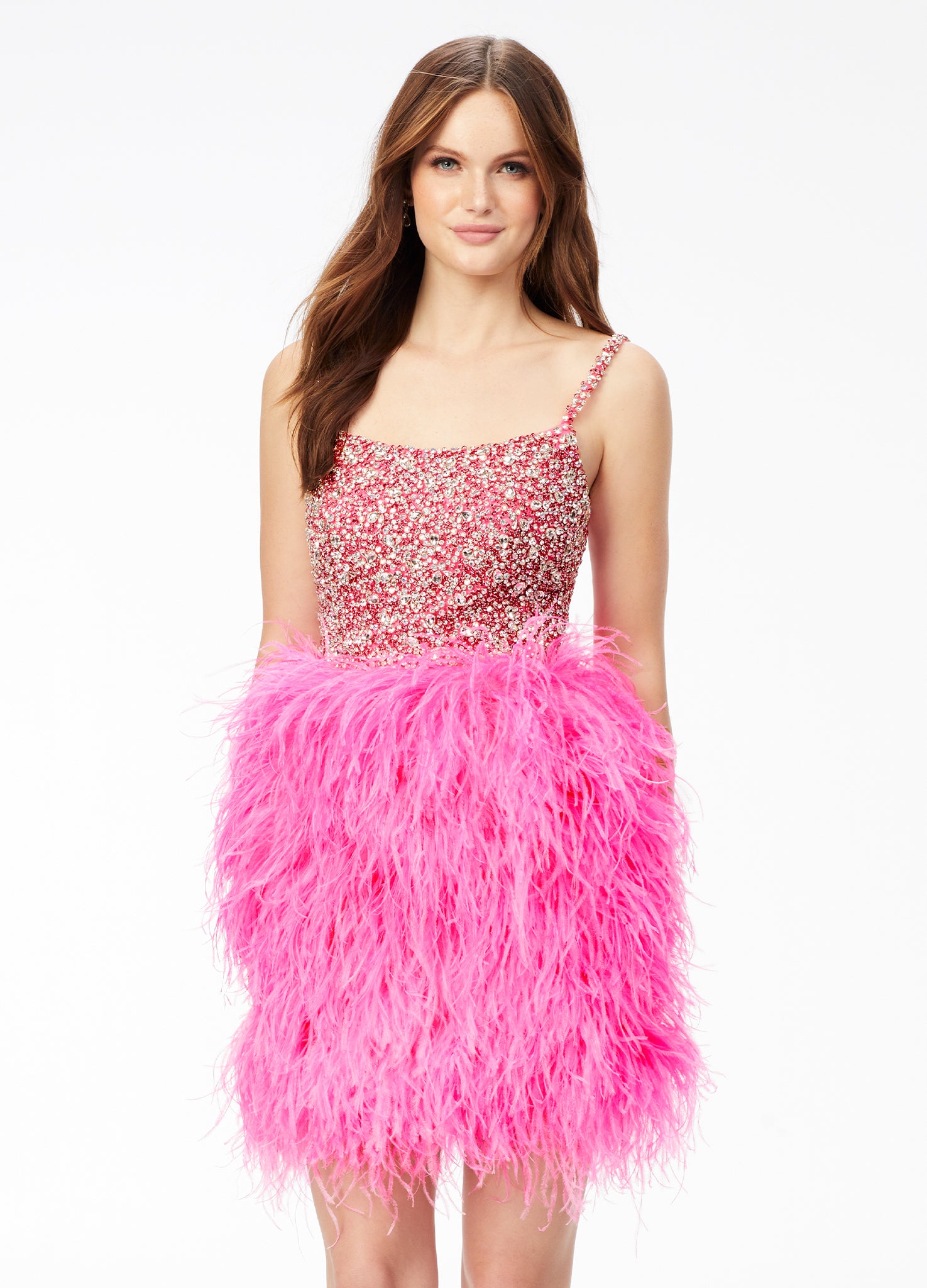 Ashley Lauren Feather Dress