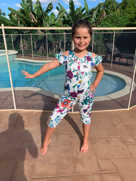 Girls Floral Jumpsuit