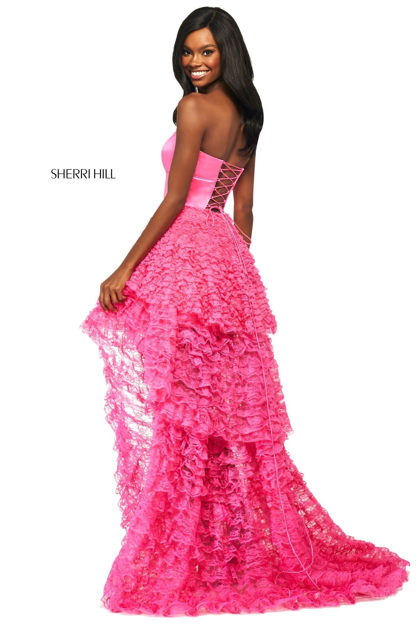 Sherri Hill #11874 Candy Pink High/Low Dress