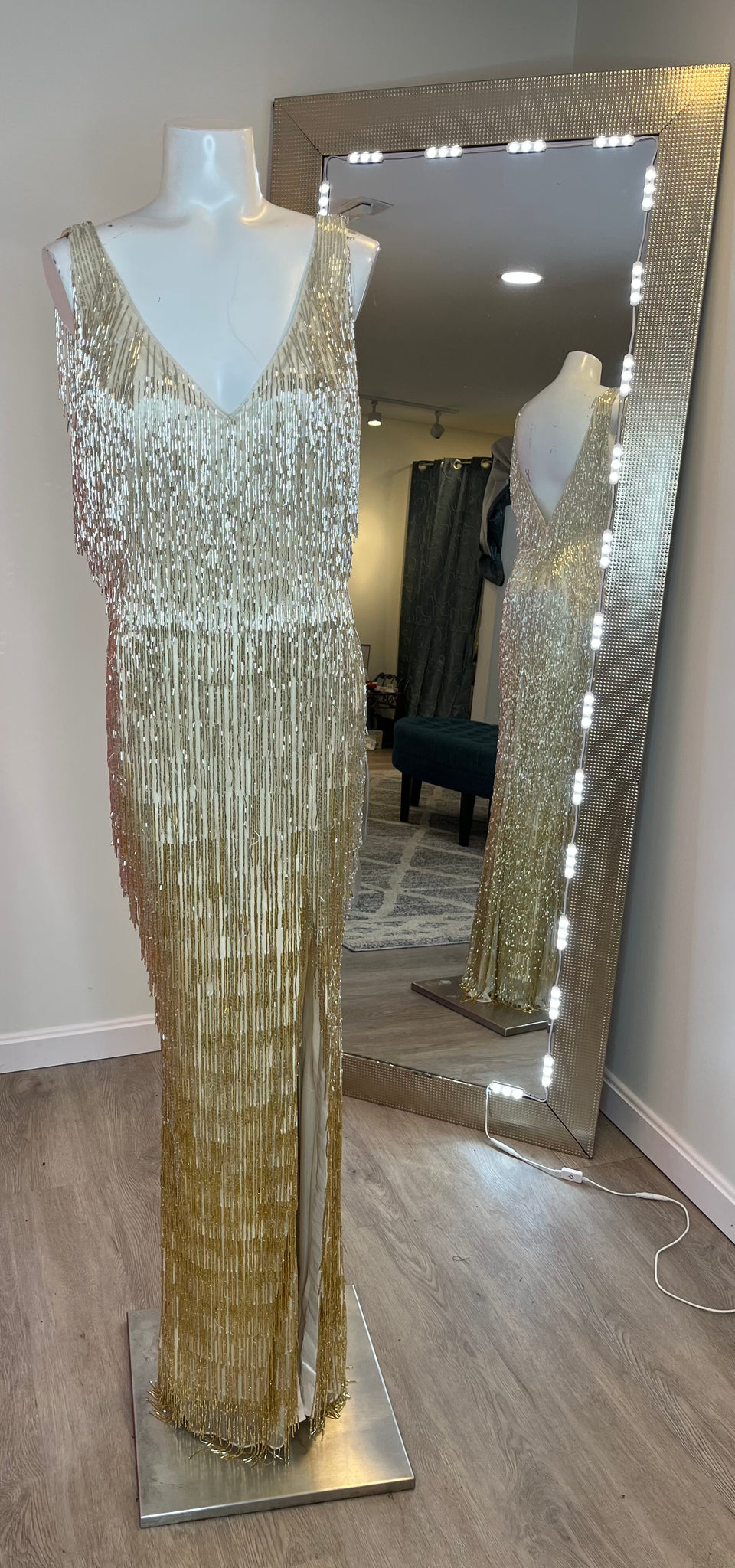 Primavera Couture Fringe Gown