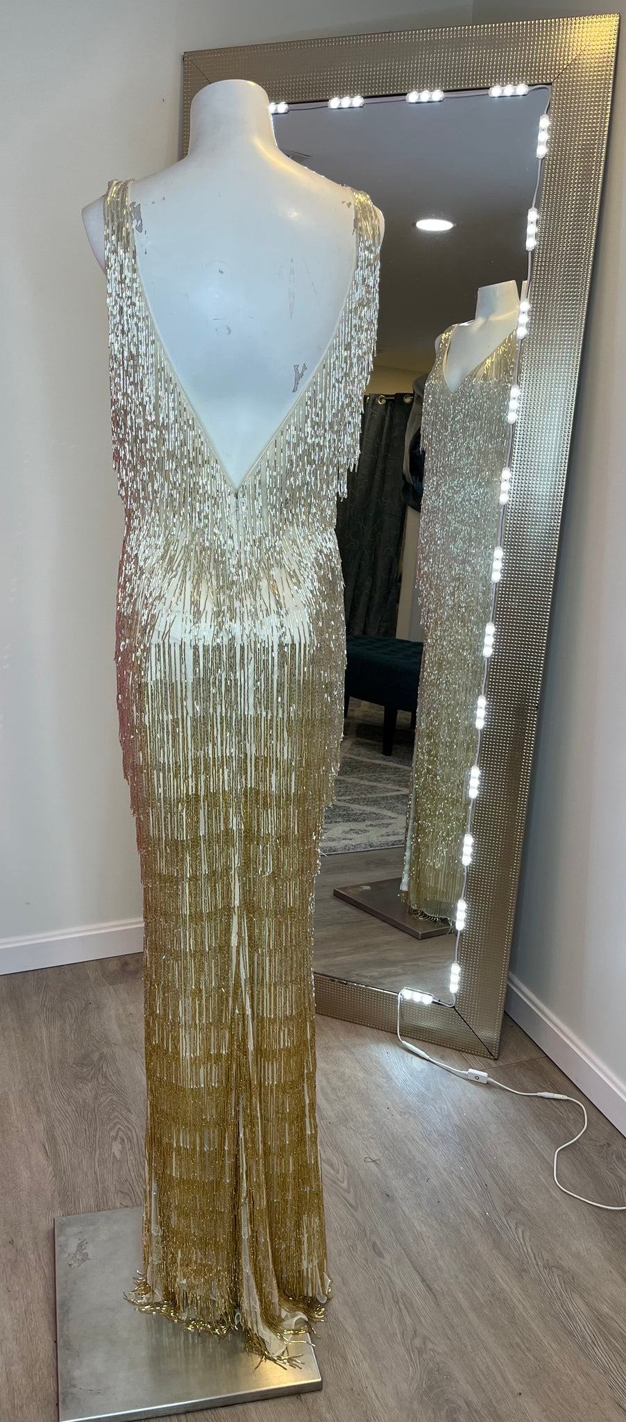 Primavera Couture Fringe Gown